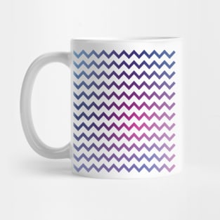 Chevron Stripes in Cool Blue Purple and Pink Gradient Mug